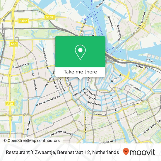 Restaurant 't Zwaantje, Berenstraat 12 map