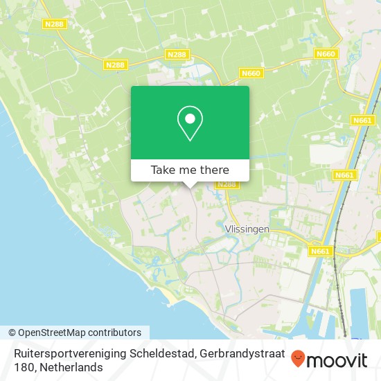 Ruitersportvereniging Scheldestad, Gerbrandystraat 180 Karte