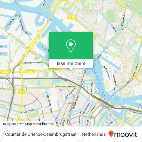 Counter de Driehoek, Hembrugstraat 1 map