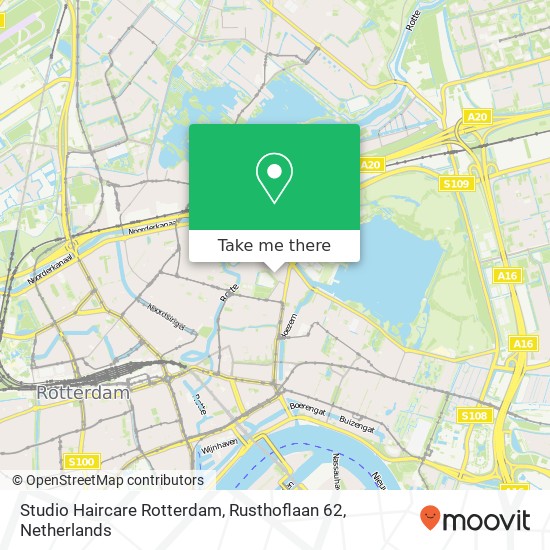 Studio Haircare Rotterdam, Rusthoflaan 62 map