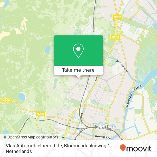 Vlas Automobielbedrijf de, Bloemendaalseweg 1 map