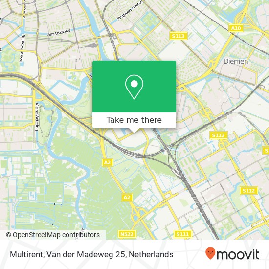 Multirent, Van der Madeweg 25 map