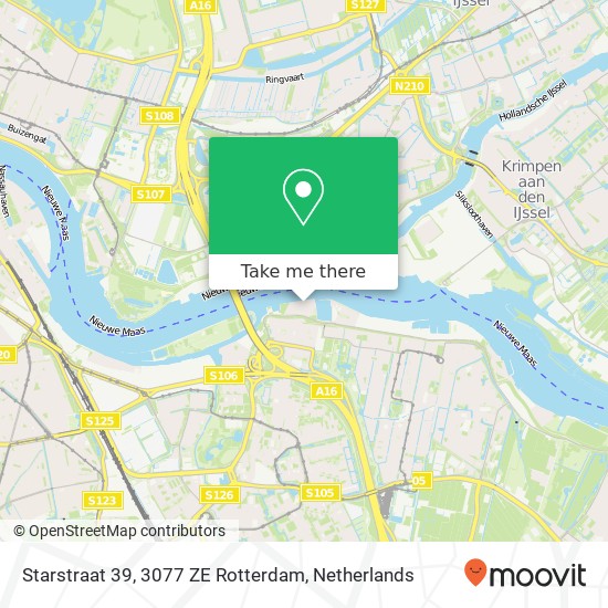 Starstraat 39, 3077 ZE Rotterdam map