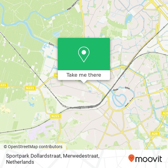 Sportpark Dollardstraat, Merwedestraat map