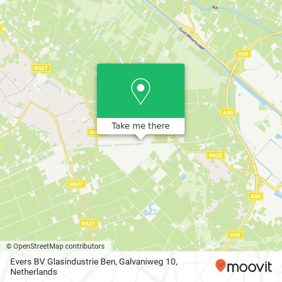 Evers BV Glasindustrie Ben, Galvaniweg 10 map