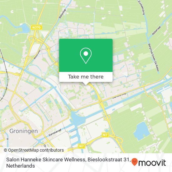 Salon Hanneke Skincare Wellness, Bieslookstraat 31 map