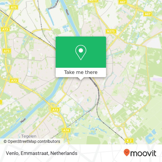 Venlo, Emmastraat map