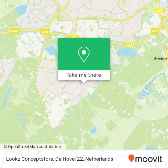 Lookz Conceptstore, De Hovel 22 map