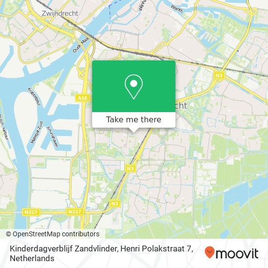 Kinderdagverblijf Zandvlinder, Henri Polakstraat 7 map