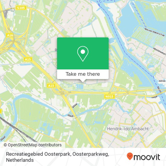 Recreatiegebied Oosterpark, Oosterparkweg map