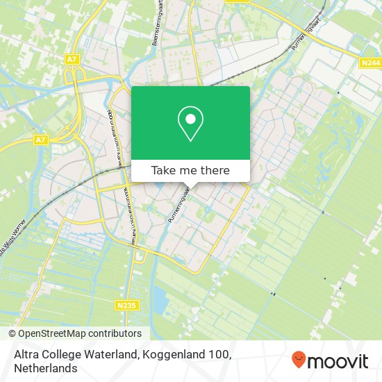 Altra College Waterland, Koggenland 100 map