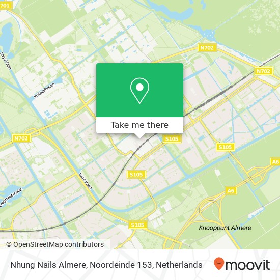 Nhung Nails Almere, Noordeinde 153 Karte
