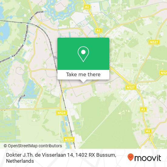 Dokter J.Th. de Visserlaan 14, 1402 RX Bussum map