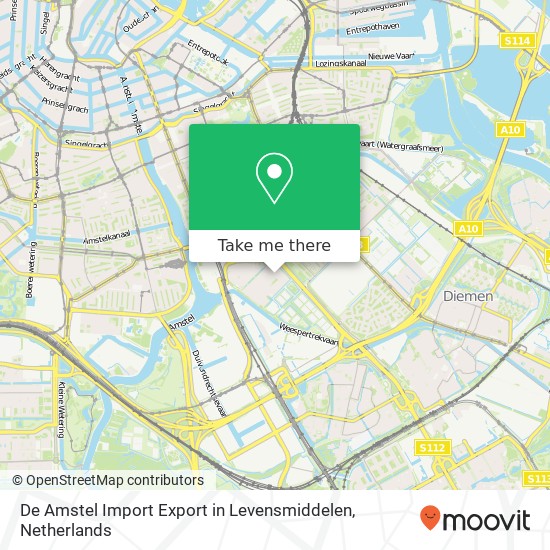 De Amstel Import Export in Levensmiddelen Karte