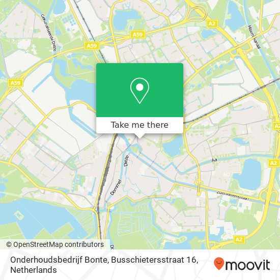 Onderhoudsbedrijf Bonte, Busschietersstraat 16 map