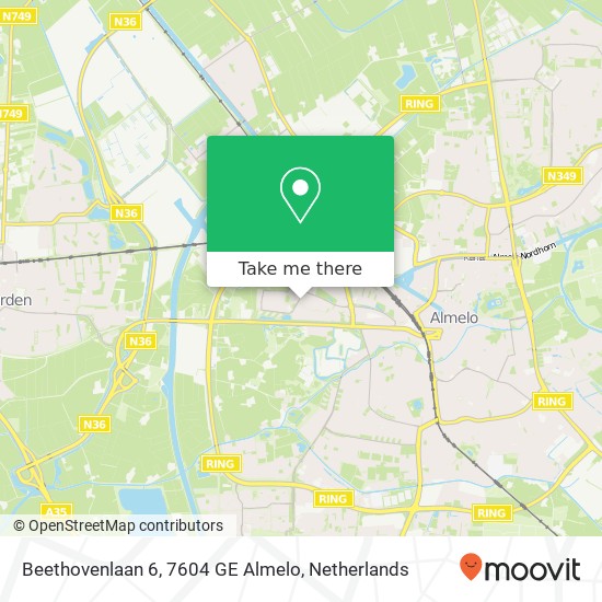 Beethovenlaan 6, 7604 GE Almelo map