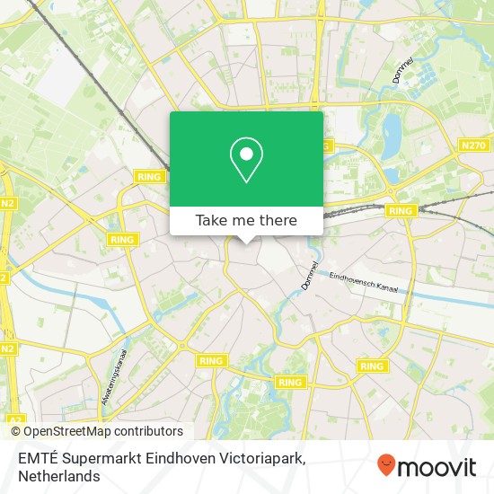 EMTÉ Supermarkt Eindhoven Victoriapark Karte