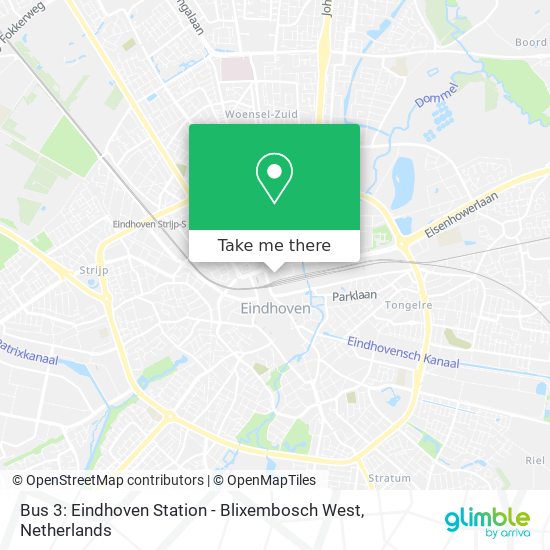 Bus 3: Eindhoven Station - Blixembosch West Karte