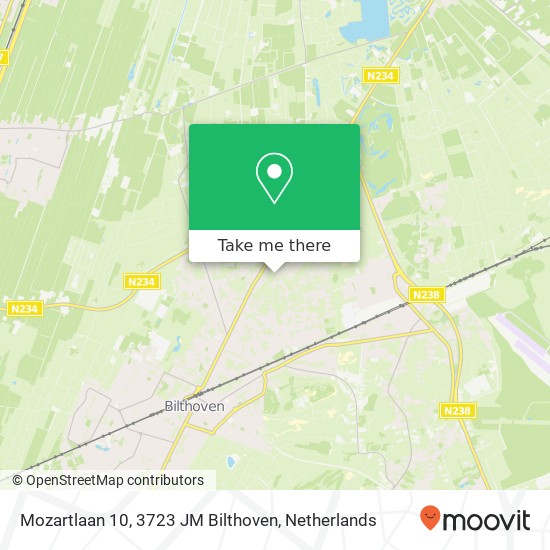 Mozartlaan 10, 3723 JM Bilthoven map