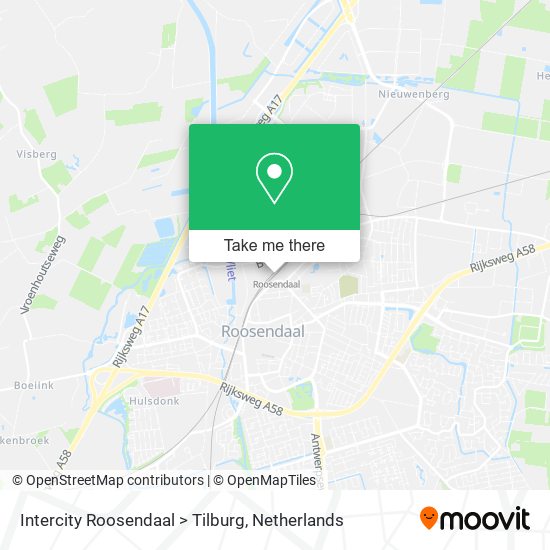 Intercity Roosendaal > Tilburg Karte