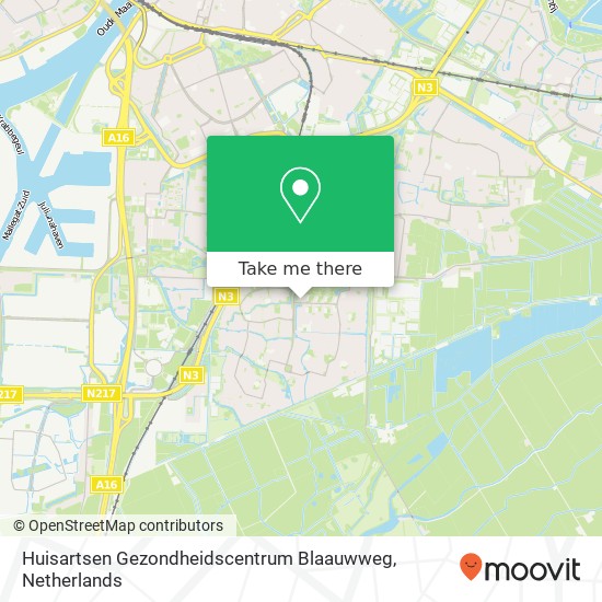 Huisartsen Gezondheidscentrum Blaauwweg map