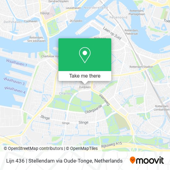 Lijn 436 | Stellendam via Oude-Tonge map