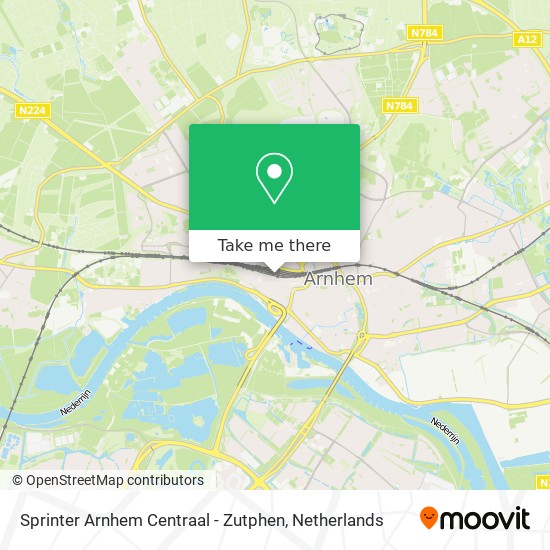 Sprinter Arnhem Centraal - Zutphen Karte