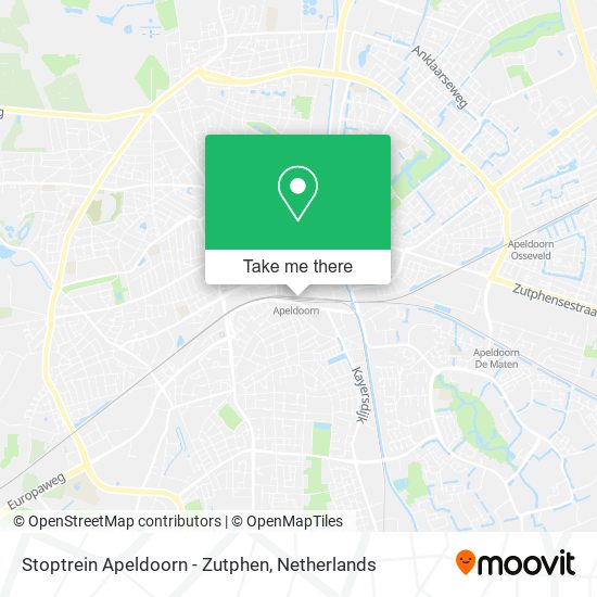 Stoptrein Apeldoorn - Zutphen map