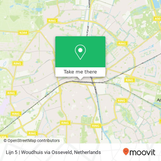 Lijn 5 | Woudhuis via Osseveld map