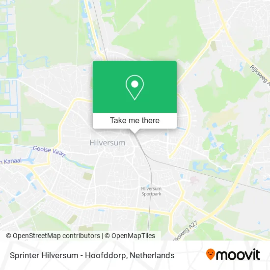 Sprinter Hilversum - Hoofddorp map