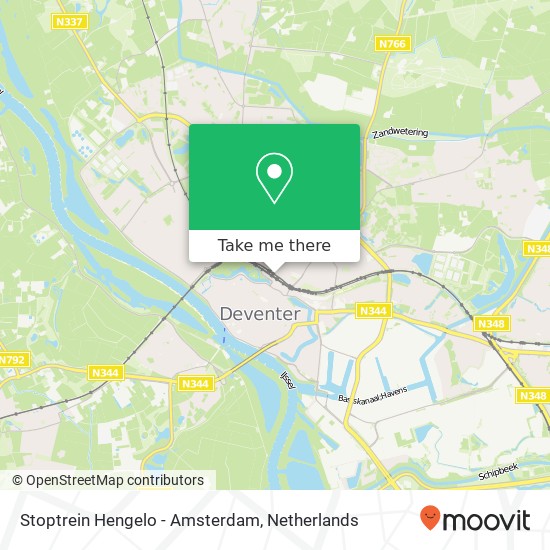 Stoptrein Hengelo - Amsterdam map