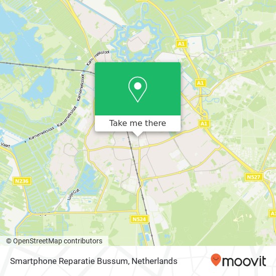 Smartphone Reparatie Bussum map