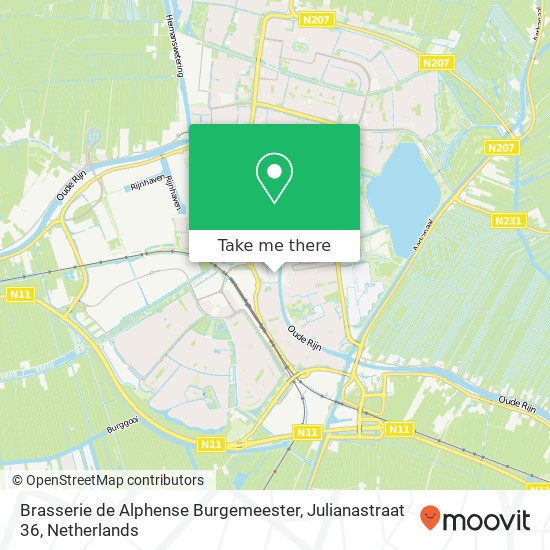 Brasserie de Alphense Burgemeester, Julianastraat 36 map