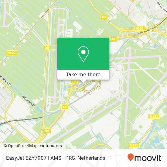 EasyJet EZY7907 | AMS - PRG map