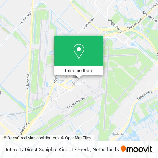 Intercity Direct Schiphol Airport - Breda map