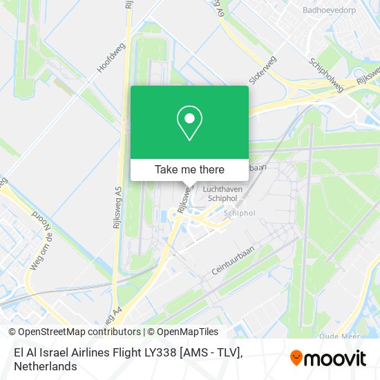 El Al Israel Airlines Flight LY338 [AMS - TLV] Karte