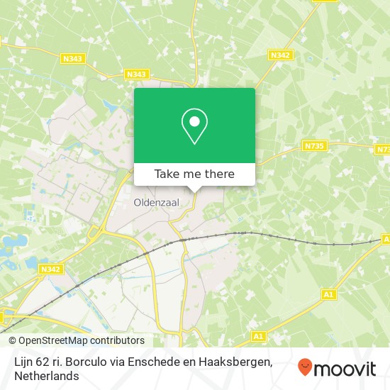 Lijn 62 ri. Borculo via Enschede en Haaksbergen map