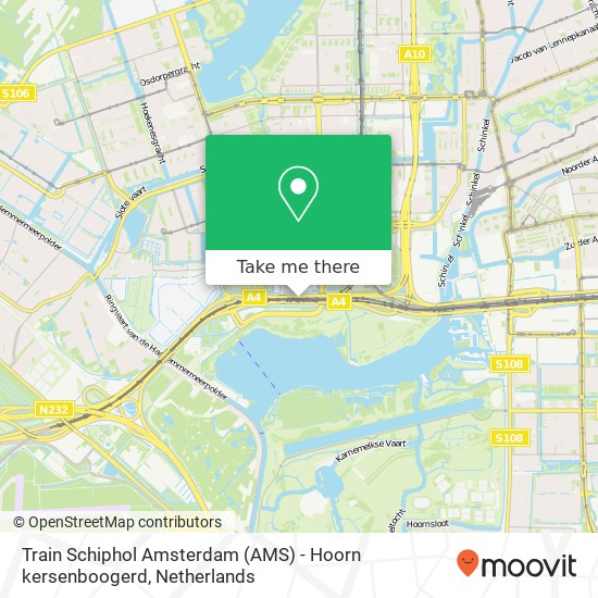 Train Schiphol Amsterdam (AMS) - Hoorn kersenboogerd Karte