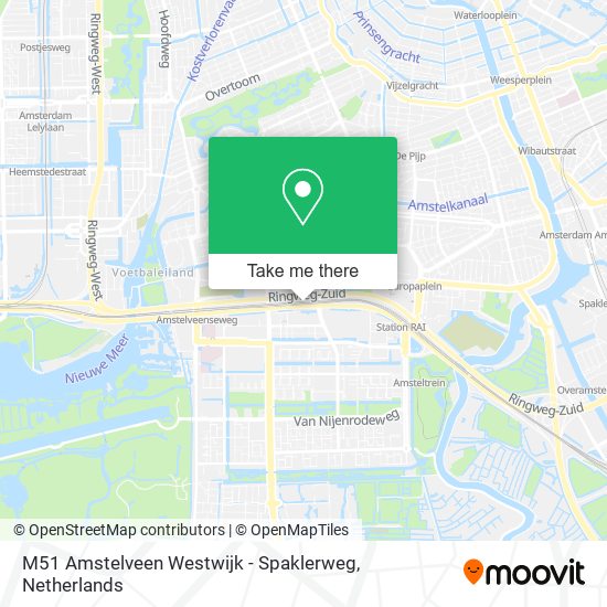 M51 Amstelveen Westwijk - Spaklerweg map