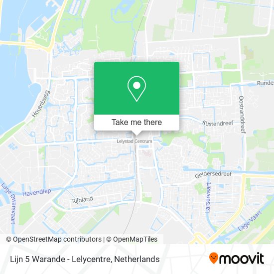 Lijn 5 Warande - Lelycentre map