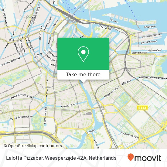 Lalotta Pizzabar, Weesperzijde 42A map