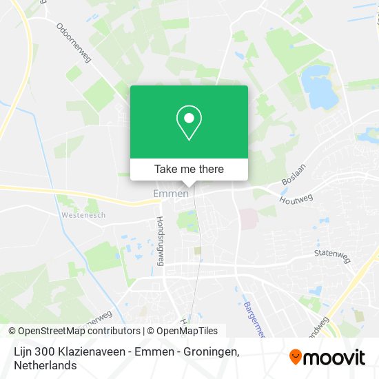 Lijn 300 Klazienaveen - Emmen - Groningen map