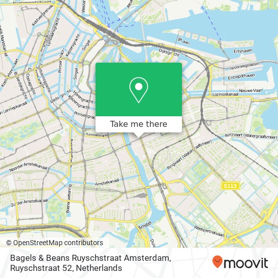 Bagels & Beans Ruyschstraat Amsterdam, Ruyschstraat 52 map