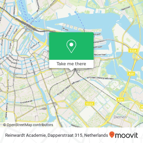 Reinwardt Academie, Dapperstraat 315 Karte