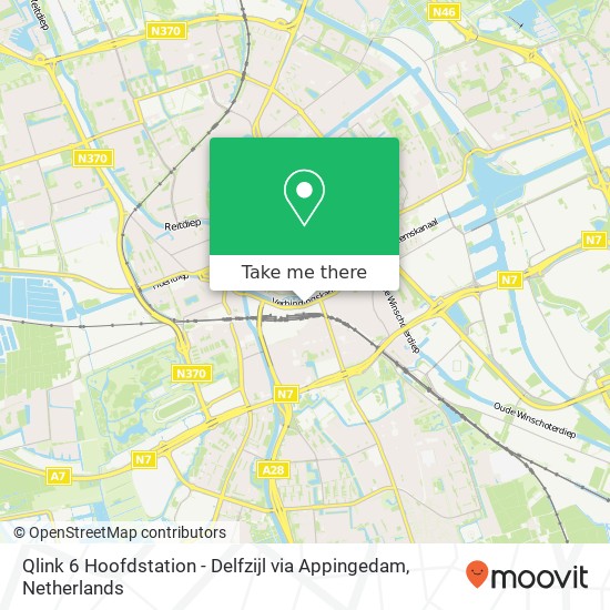 Qlink 6 Hoofdstation - Delfzijl via Appingedam Karte