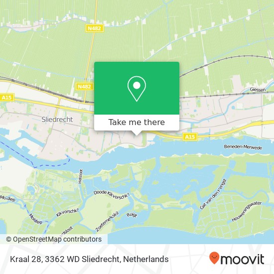 Kraal 28, 3362 WD Sliedrecht map