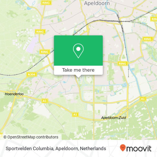 Sportvelden Columbia, Apeldoorn Karte