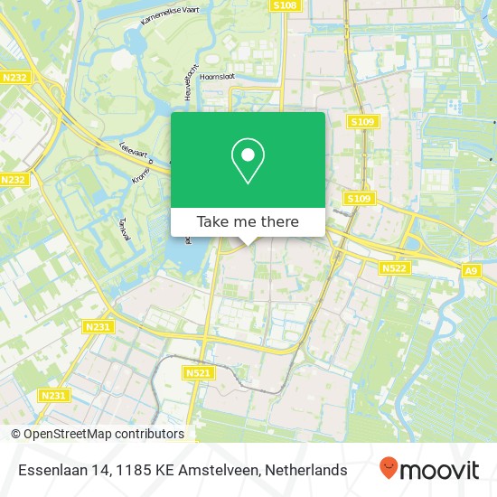 Essenlaan 14, 1185 KE Amstelveen map