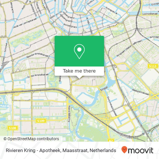 Rivieren Kring - Apotheek, Maasstraat map