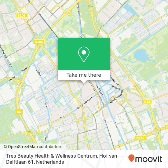 Tres Beauty Health & Wellness Centrum, Hof van Delftlaan 61 map